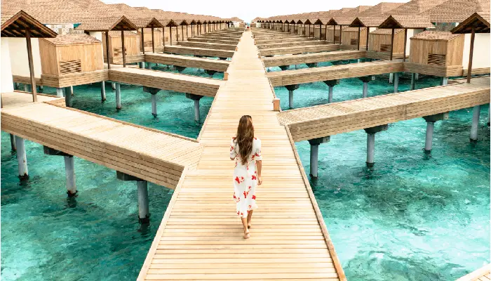 maldives water villa with pool